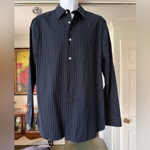 Banana Republic Navy Pinstripe Dress Shirt